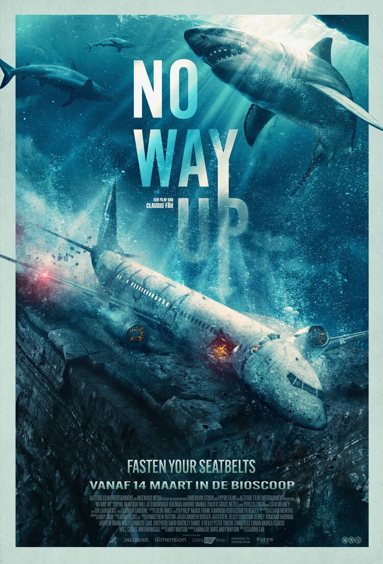 Haaien in een vliegtuig in trailer 'No Way Up'