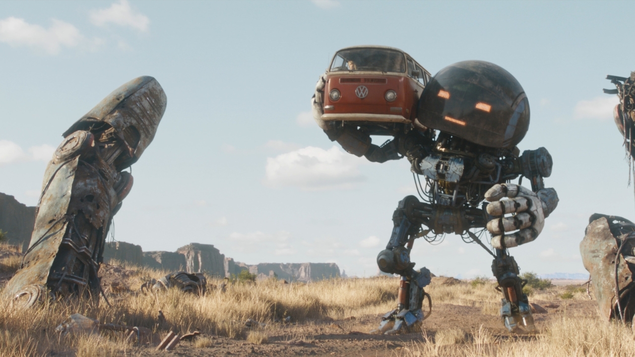 Eerste clip uit scifi-film 'The Electric State' van Netflix laat een knoepert van een robot zien