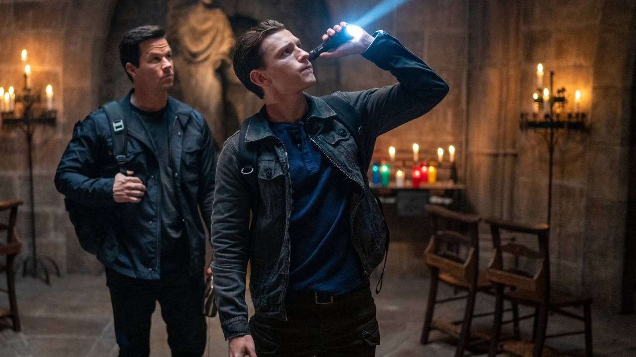 Eerste beelden 'Uncharted': Tom Holland hangt aan vliegtuig