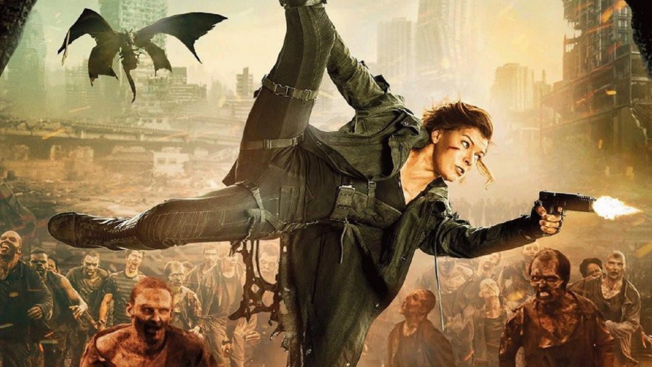 Alice als een soort Batgirl op poster 'Resident Evil: The Final Chapter'