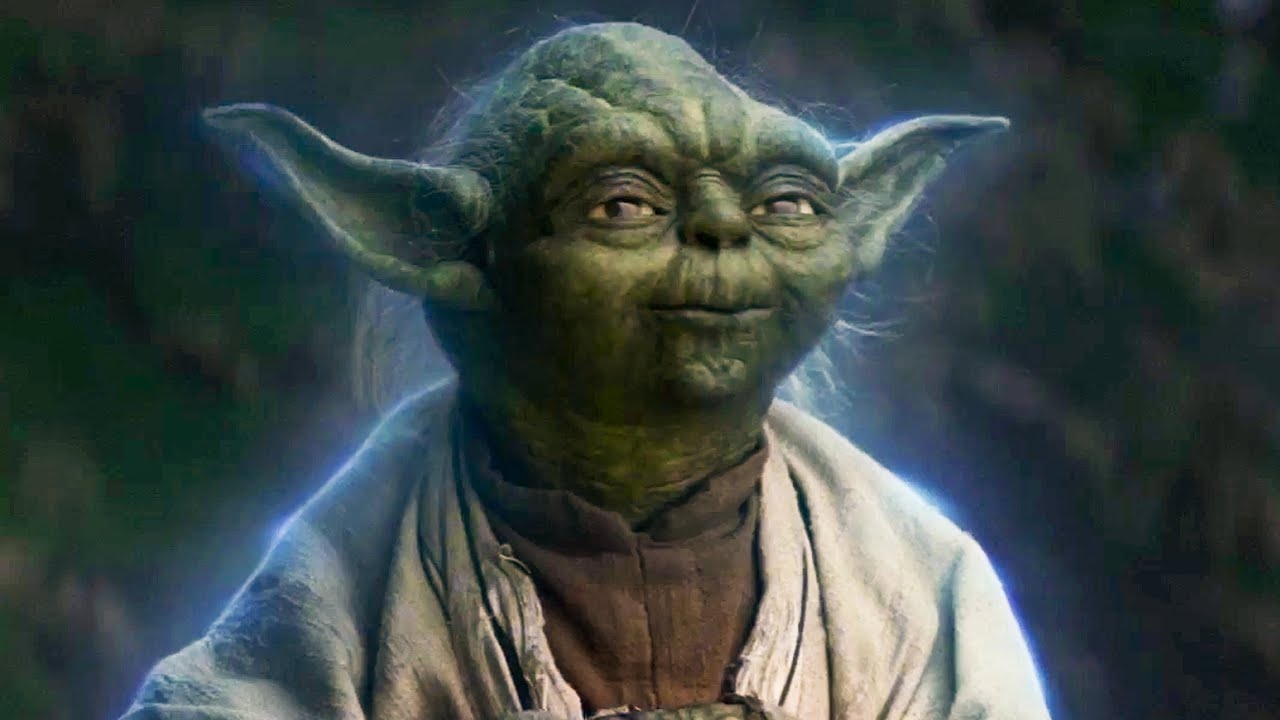 Yoda met een menselijke huid is echt bizar om te zien