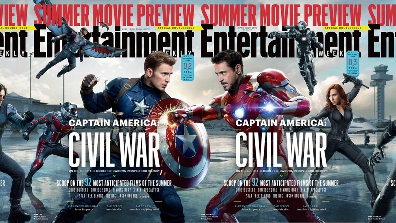 Twee clips & actievolle foto's 'Captain America: Civil War'