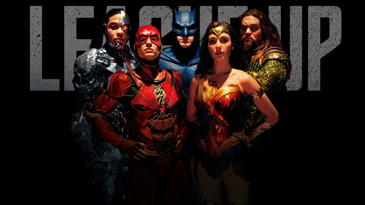 De vijf helden op nieuwe banner 'Justice League'
