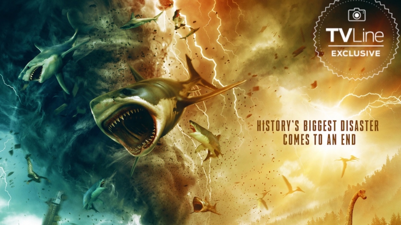 Dino's op kekke poster 'The Last Sharknado: It's About Time'