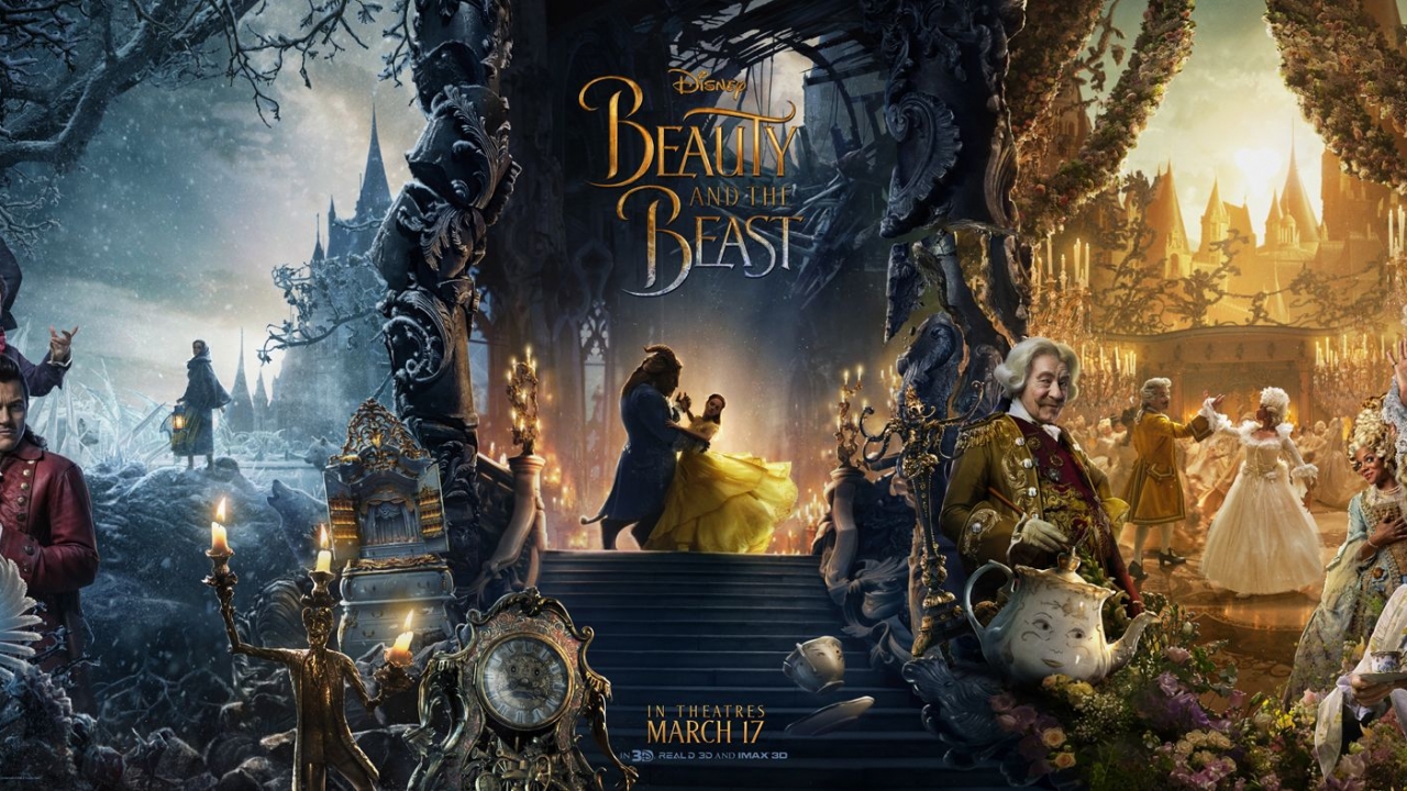 Menselijke vormen hoofdpersonen 'Beauty and the Beast' onthuld op poster