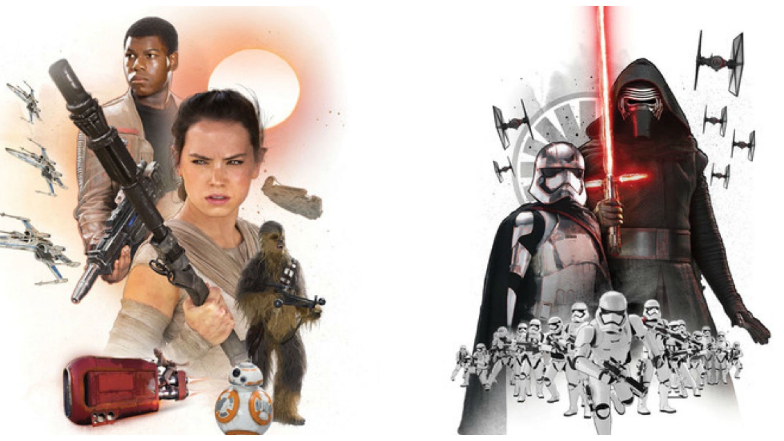 Hele reeks promo-art 'Star Wars: The Force Awakens'