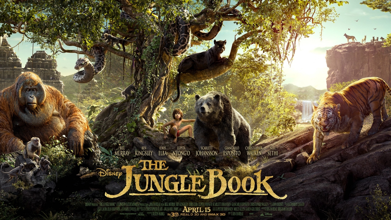 Prachtige drieluik-poster 'The Jungle Book'