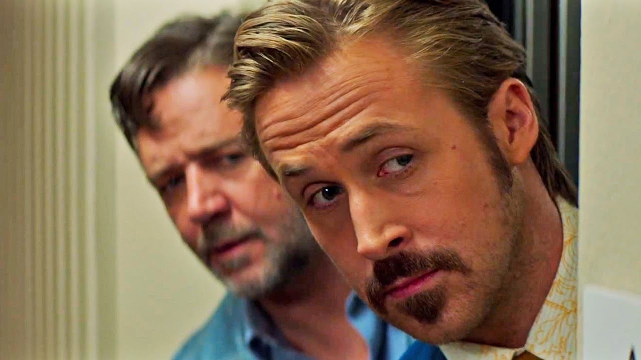 Gosling & Crowe in speciale retro-trailer 'The Nice Guys'