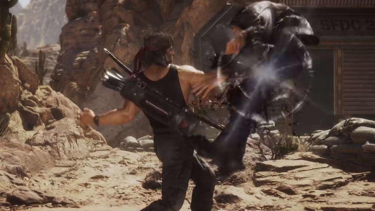 Rambo hakt en moordt in gave beelden 'Mortal Kombat 11'