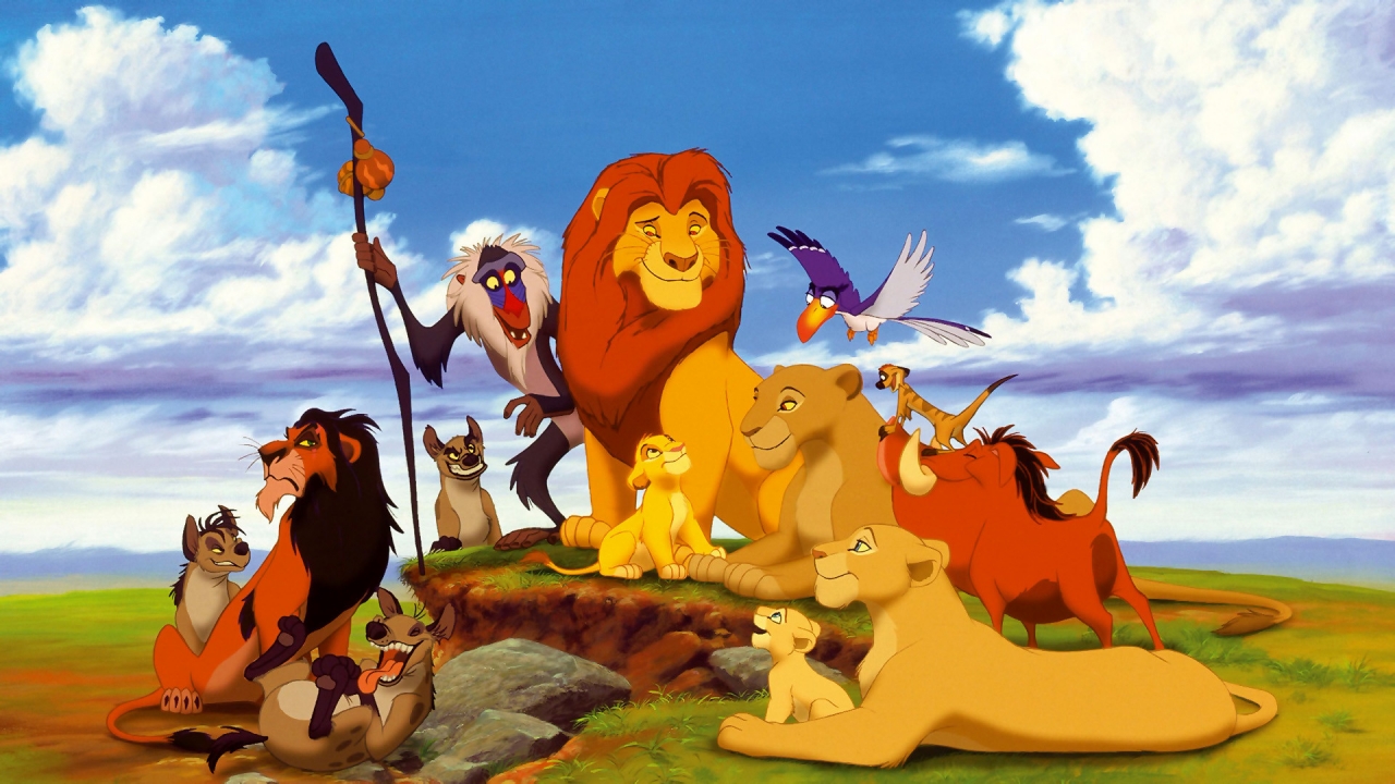 Hoofdrolspelers op setfoto 'The Lion King'