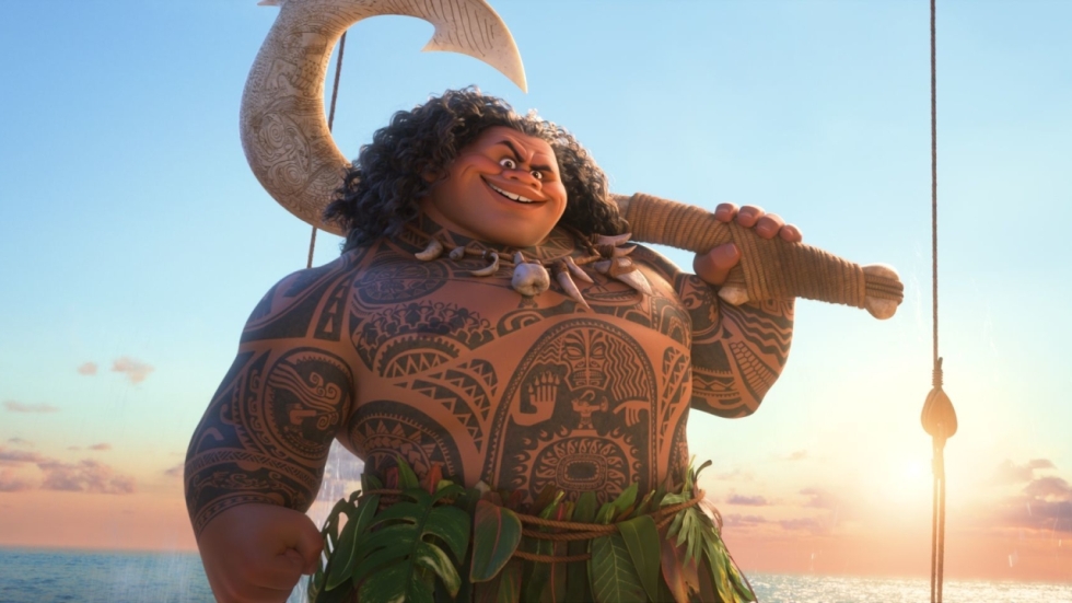 Maui (Dwayne Johnson) komt tot leven in setfoto's live-action 'Moana'