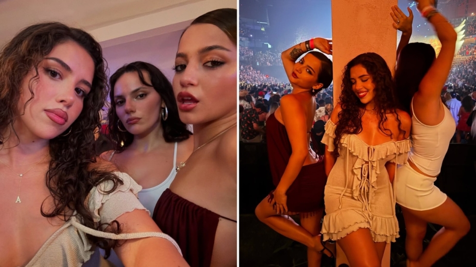 Het trio Isabela Merced, Amanda Diaz en Dafne Keen laten zich zien bij bloedheet concert