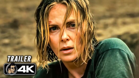 Kaalgeschoren Taron Egerton jaagt op blootvoetse Charlize Theron in trailer 'Apex'