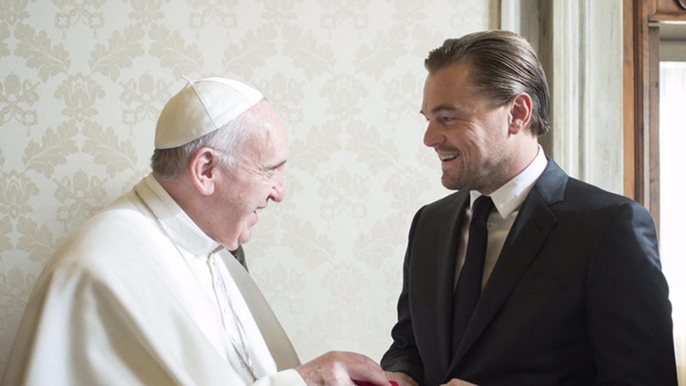 Leonardo DiCaprio bezoekt paus Franciscus in het Vaticaan