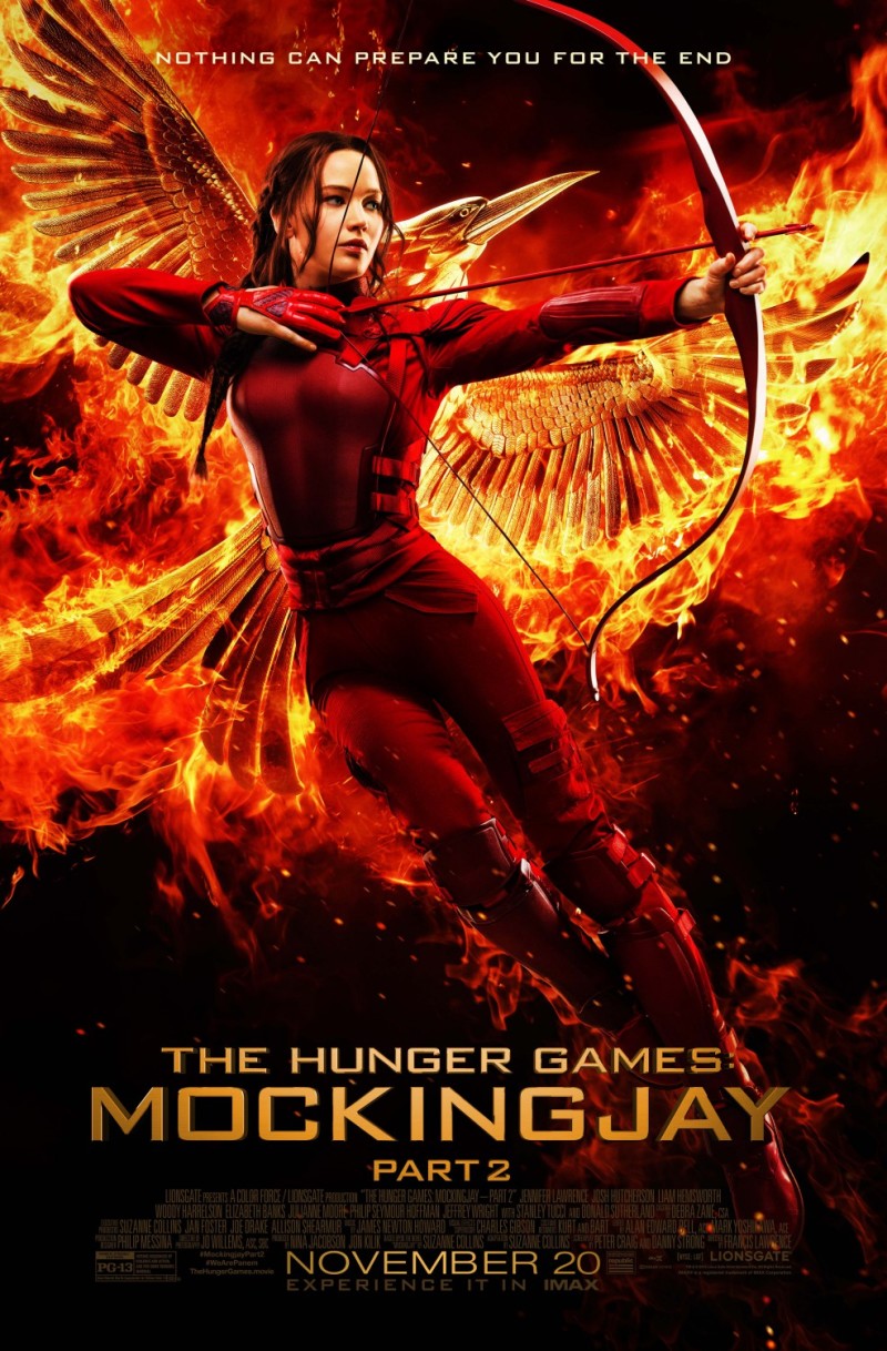 Katniss fladdert op poster 'The Hunger Games: Mockingjay - Part 2'