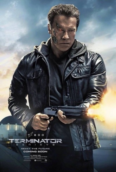 Drie verschillende Terminators op posters 'Terminator: Genisys'