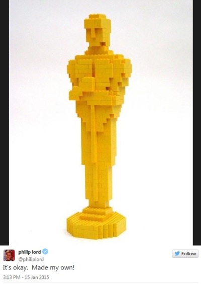 'Lego Movie'-regisseur Phil Lord reageert op mislopen Oscar-nominatie