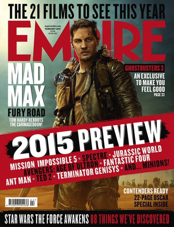 Twee Empire-covers bieden nieuwe blik op Tom Hardy in 'Mad Max: Fury Road'