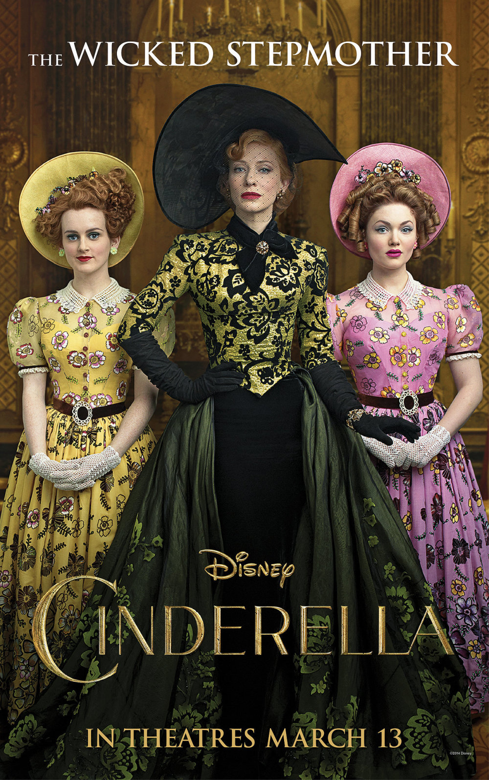 Cate Blanchett als de gemene stiefmoeder op poster 'Cinderella'