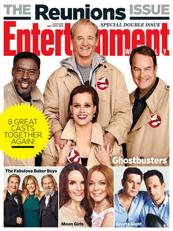Ghostbusters eindelijk herenigd op Entertainment Weekly-cover