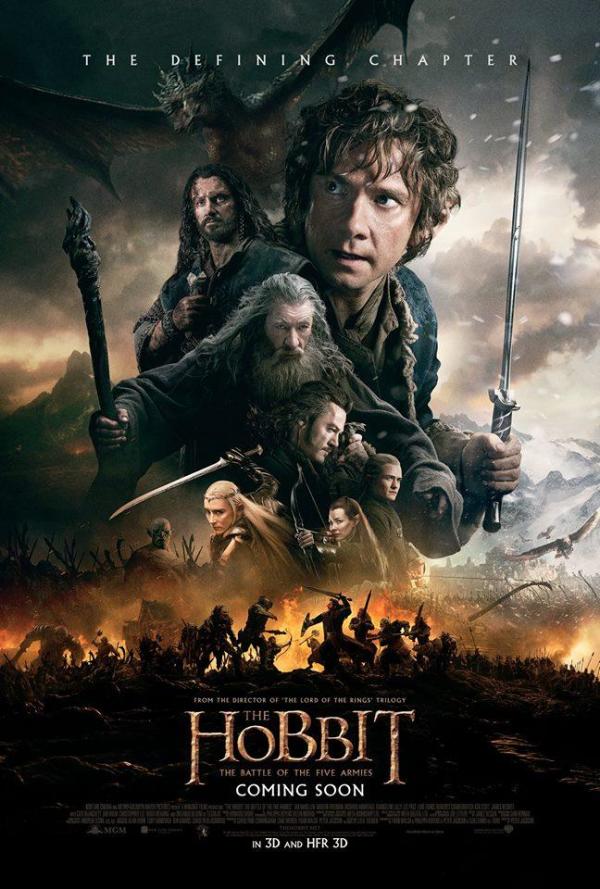 Iedereen verzameld op poster 'The Hobbit: The Battle of the Five Armies'