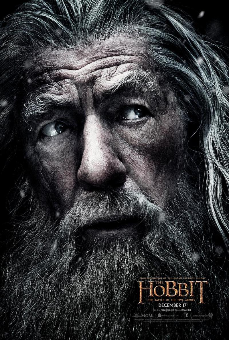 Zorgelijke Gandalf op nieuwe poster 'The Hobbit: The Battle of the Five Armies'