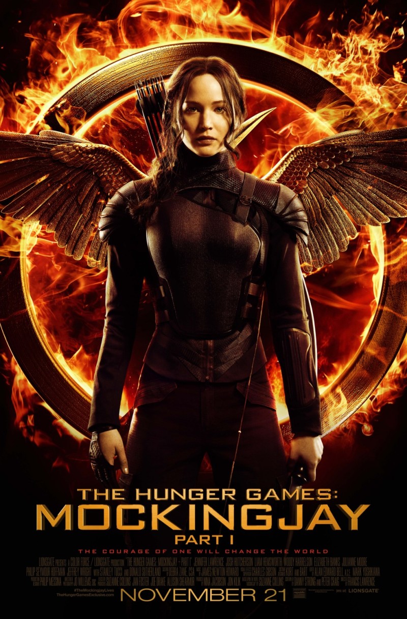 Vurige Katniss op poster 'The Hunger Games: Mockingjay - Part 1'