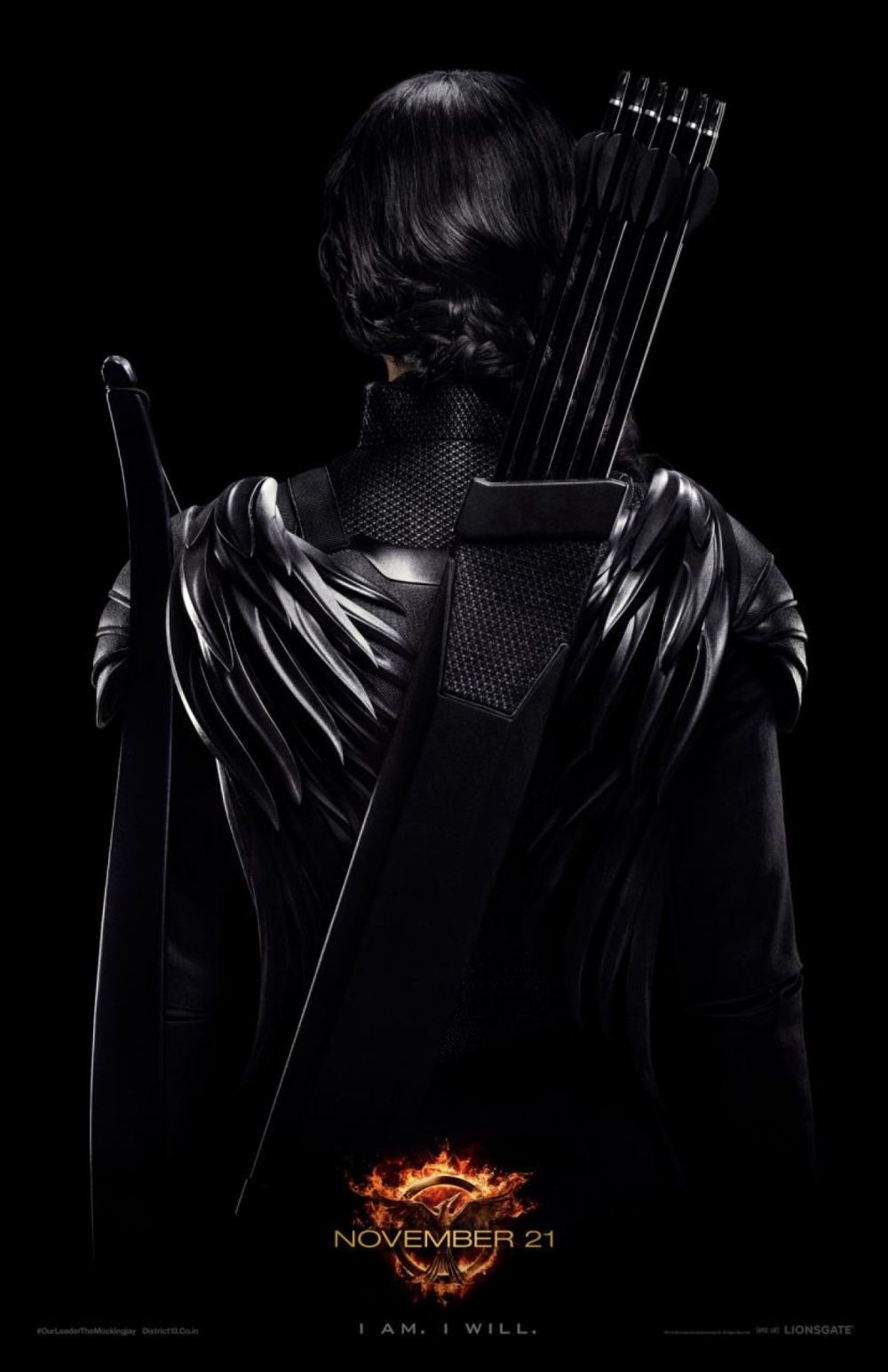 Duistere poster Katniss van 'The Hunger Games: Mockingjay - Part 1'