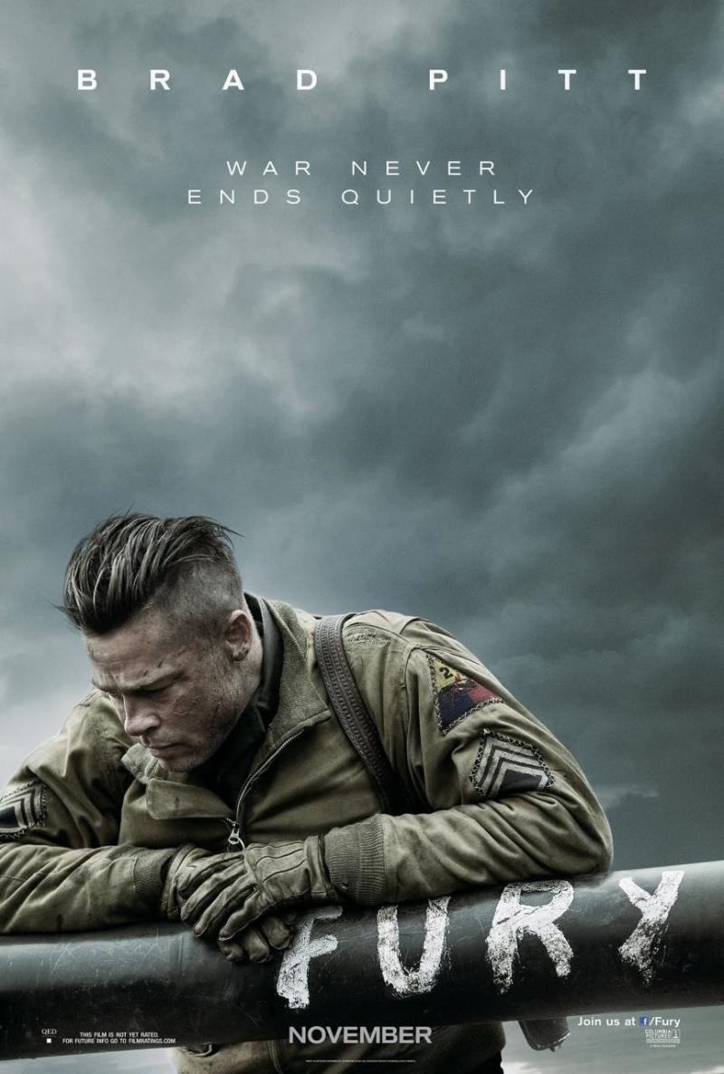 Brad Pitt heeft het zwaar op een nieuwe 'Fury' poster