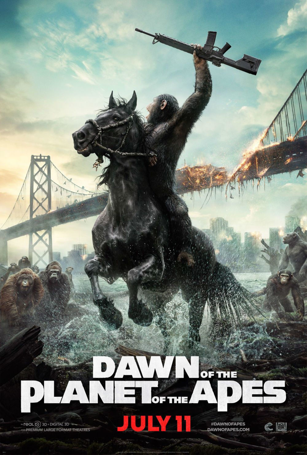 Prachtige poster 'Dawn of the Planet of the Apes'