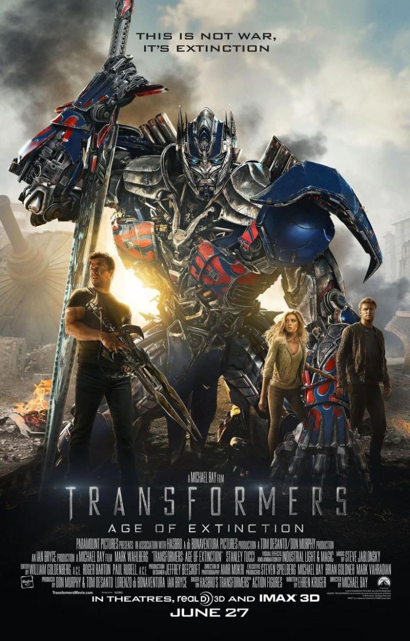 Optimus Prime knielt op nieuw affiche 'Transformers: Age of Extinction'