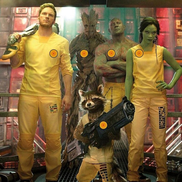 Een onwaarschijnlijk vijftal poseert op nieuwe foto 'Guardians of the Galaxy'