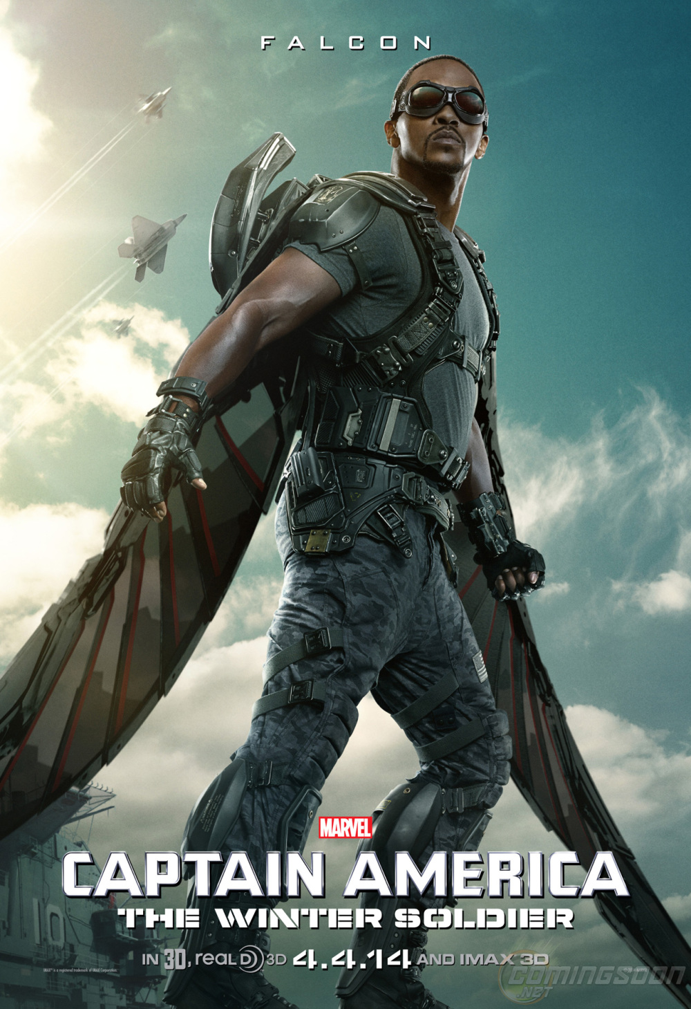 Anthony Mackie's The Falcon prijkt op poster 'Captain America: The Winter Soldier'