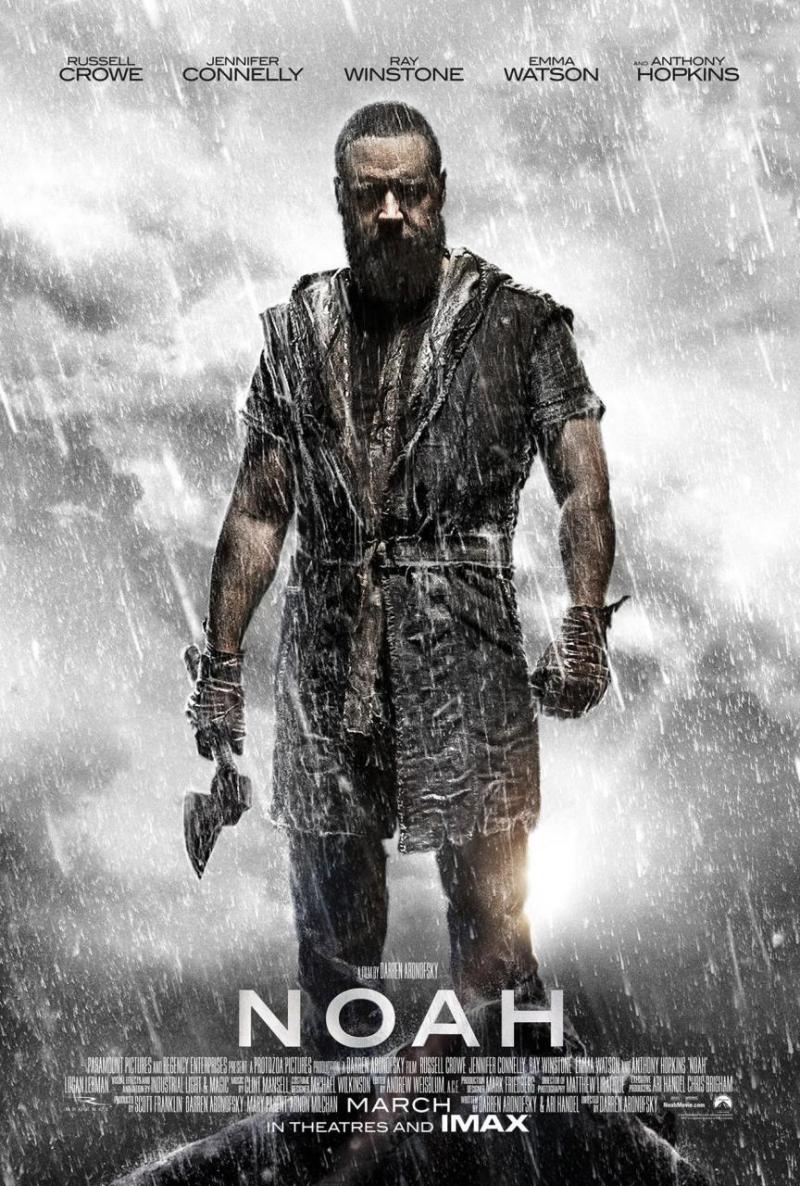 Russell Crowe met bijl op poster 'Noah'