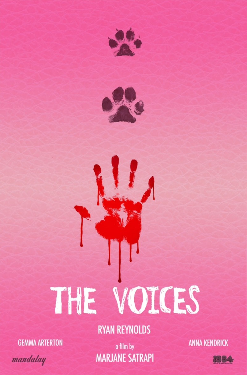 Poster van de opmerkelijke horrorthriller  'The Voices'
