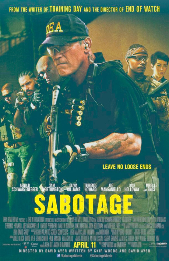 Nieuwe poster en trailer 'Sabotage' met Arnold Schwarzenegger