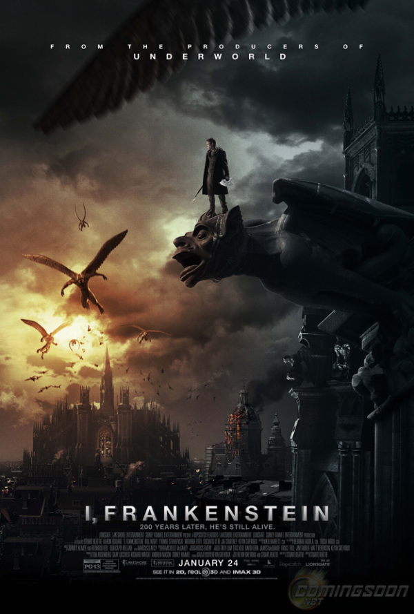 Duistere nieuwe poster 'I, Frankenstein'
