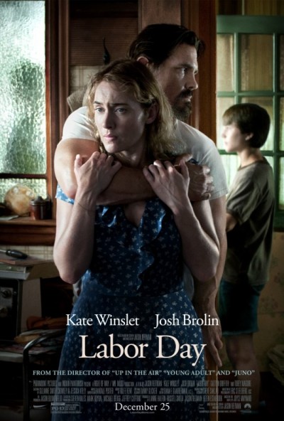 Kate Winslet en Josh Brolin kijken bedrukt op de eerste 'Labor Day' poster