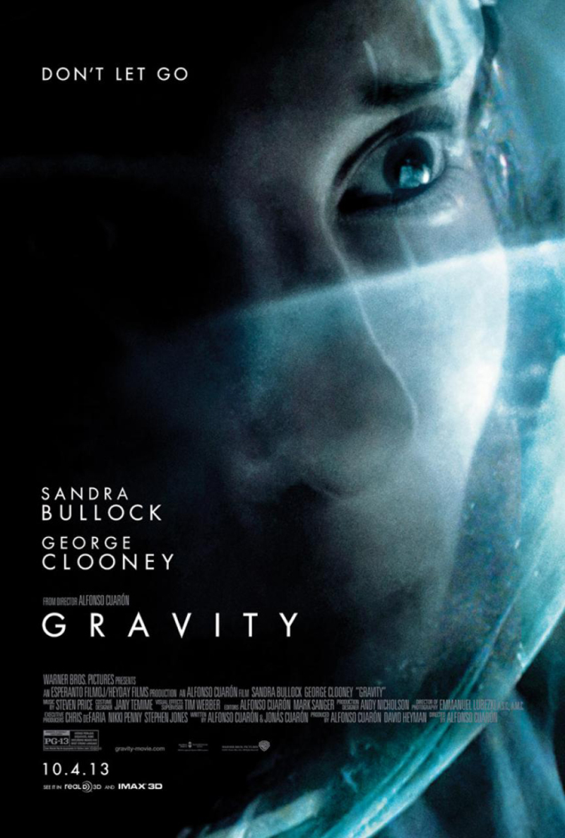Sandra Bullock in paniek op een nieuwe 'Gravity' poster