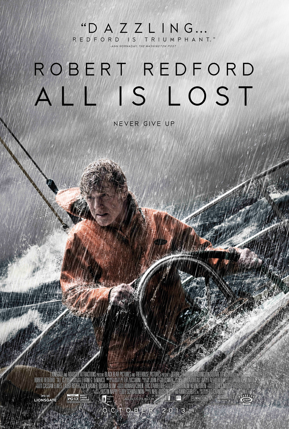 Kletsnatte poster 'All Is Lost' met Robert Redford