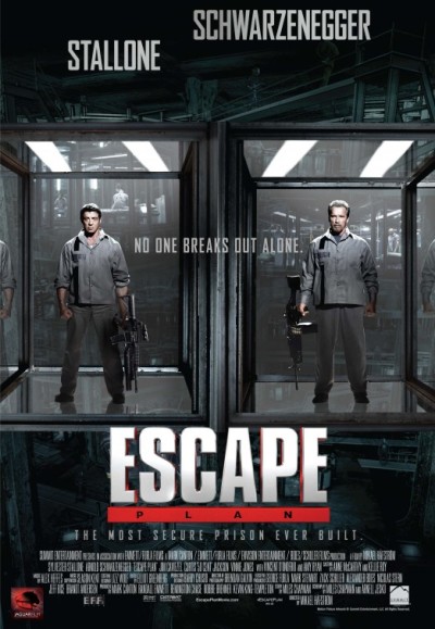 Twee posters actiefilm 'Escape Plan' met Stallone en Schwarzenegger