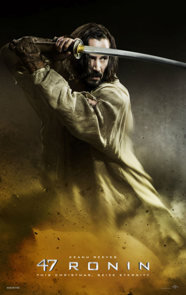 Vier fraaie posters '47 Ronin' met Keanu Reeves