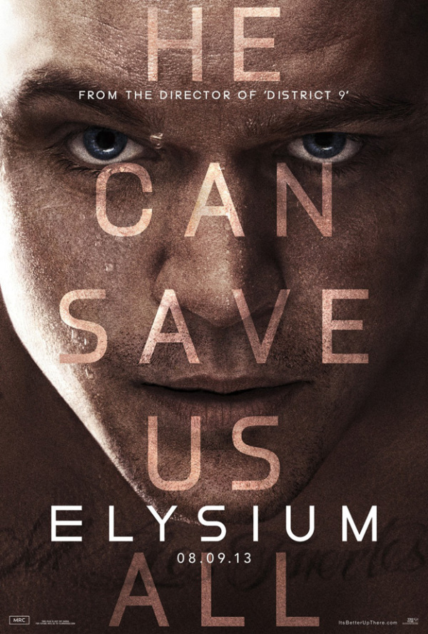 Matt Damon is onze redder in een nieuwe 'Elysium' poster