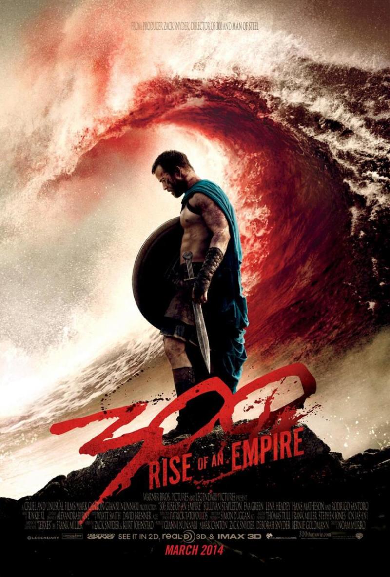 De zee kleurt rood op poster '300: Rise of an Empire'