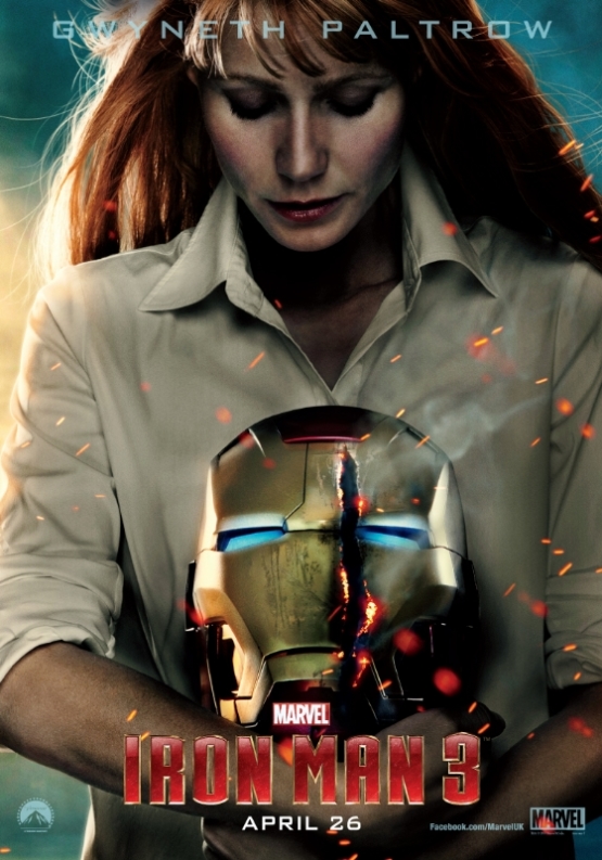 Pepper Potts somber gestemd op nieuwe 'Iron Man 3'-poster