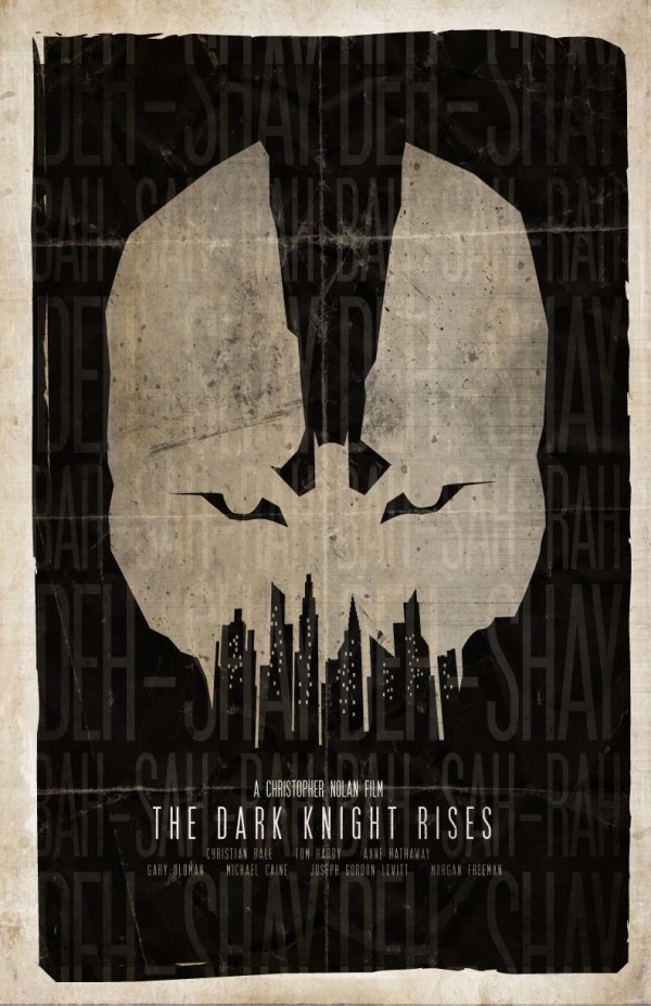 Fraaie minimalistische fan-made poster The Dark Knight Rises