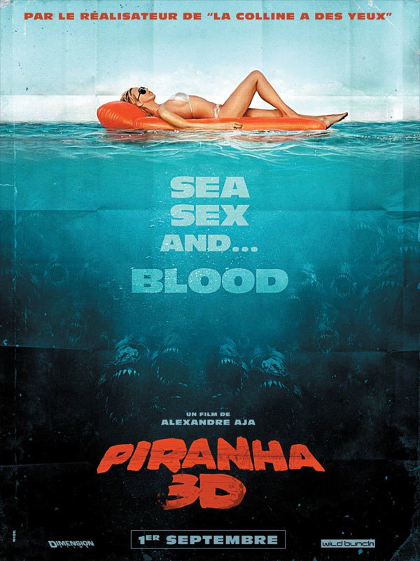 Retro Piranha 3D poster