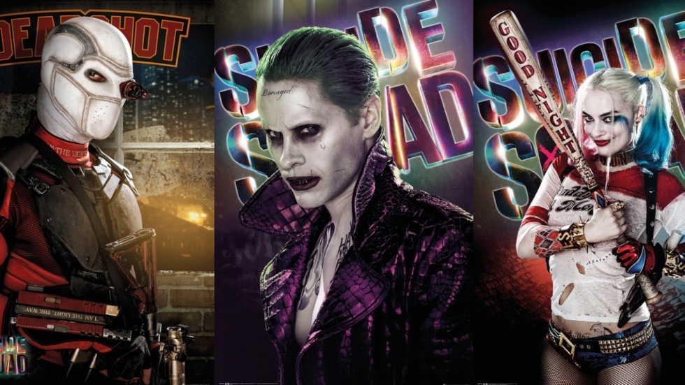 Brute 'Suicide Squad'-posters voor The Joker, Deathshot en Harley Quinn