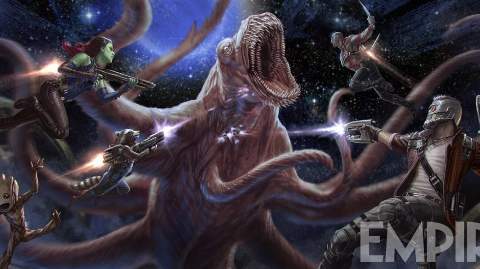Guardians of the Galaxy vs ruimtemonster op nieuwe concept art