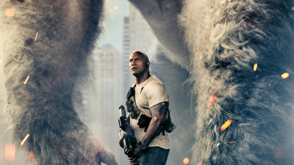 The Rock en grote gorilla op eerste poster 'Rampage'